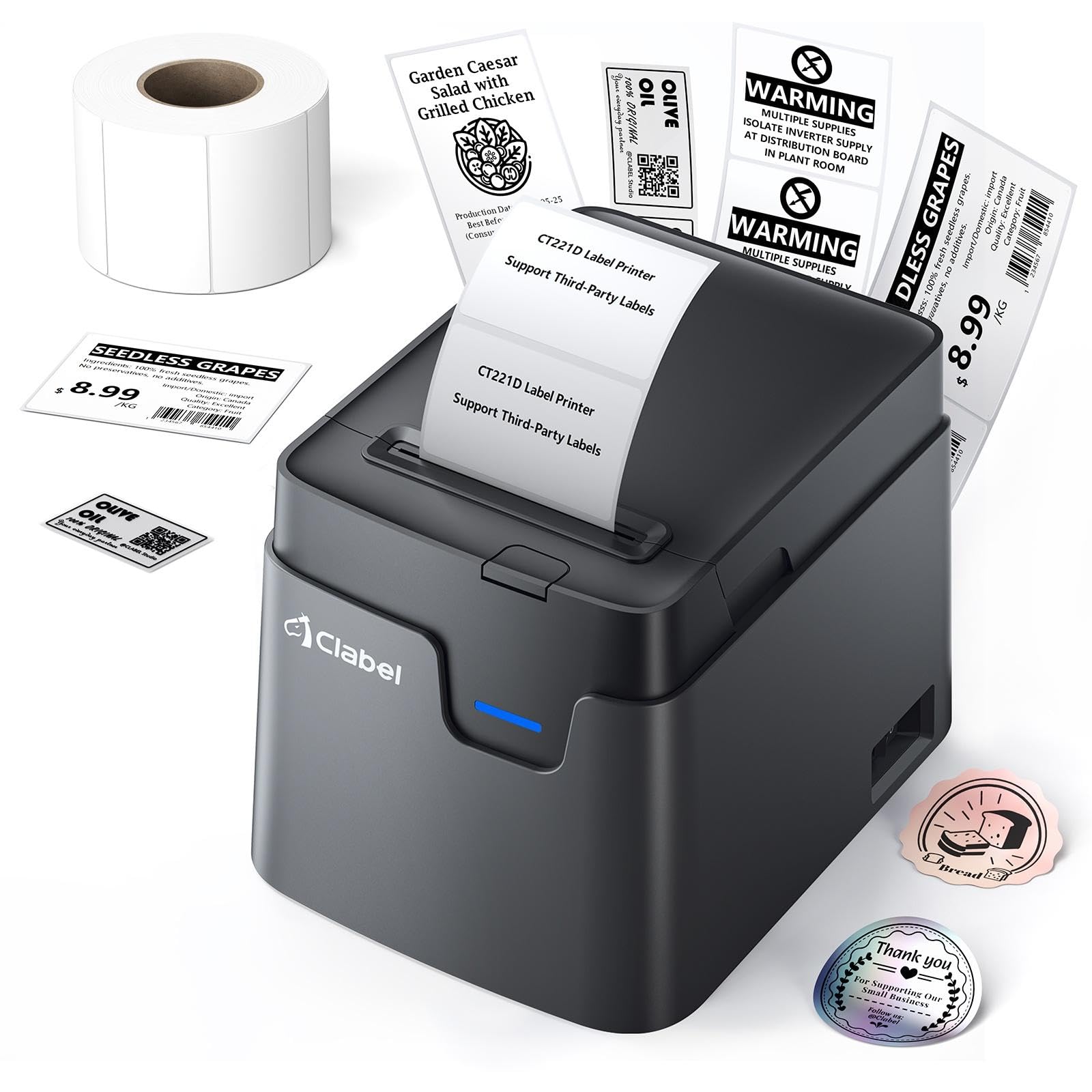 CLABEL 2 Inch Desktop Bluetooth Barcode Label Printer for Small Business