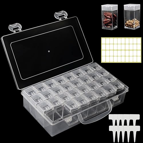 OPELETNNT Caja organizadora de semillas de plástico con 60 ranuras