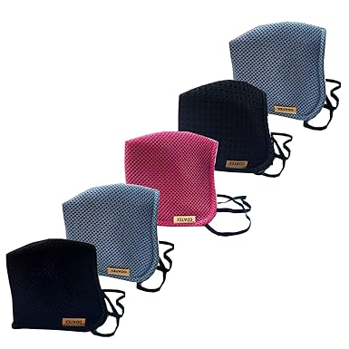 Coatex N95 Nano Shield Material Anti-Pollution Anti-Bacterial Reusable Face Mask for Unisex Kids (Pack of 5_Multicolor)