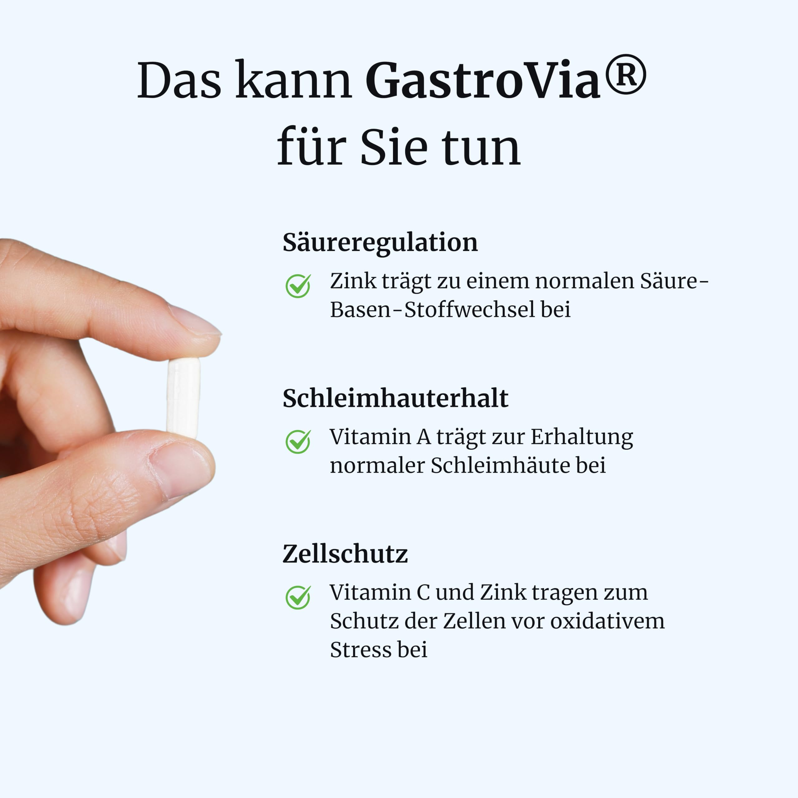 FORTEA® - Sodbrennen & Reflux Kapseln in Apothekenqualität - GastroVia intens - mit Zink, Vitamin A und Vitamin C - rezeptfrei & gut verträglich - Unterstützung der Magenfunktion - 30 Stk.