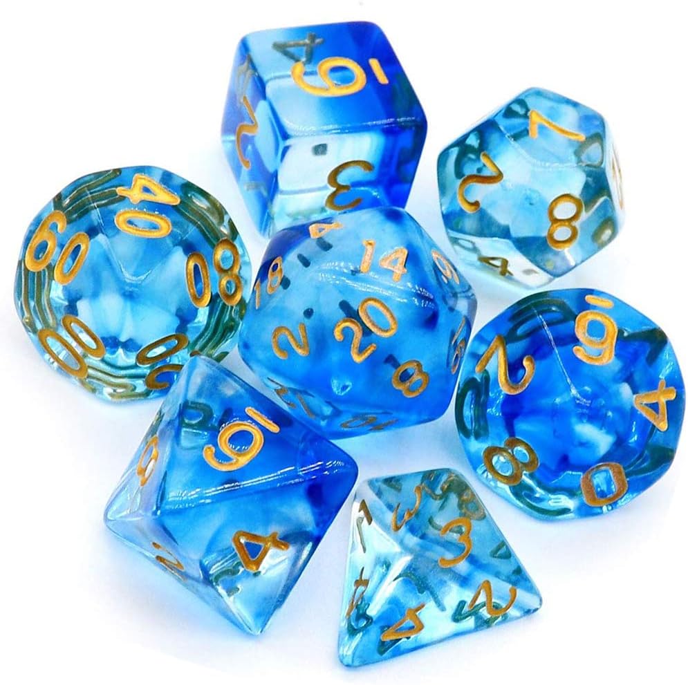 Set De Dados Poliédricos De 3x7 Unidades D6 D8 D10 D12 D20 Juegos De Rol En Tonos Neon 2 Piezas