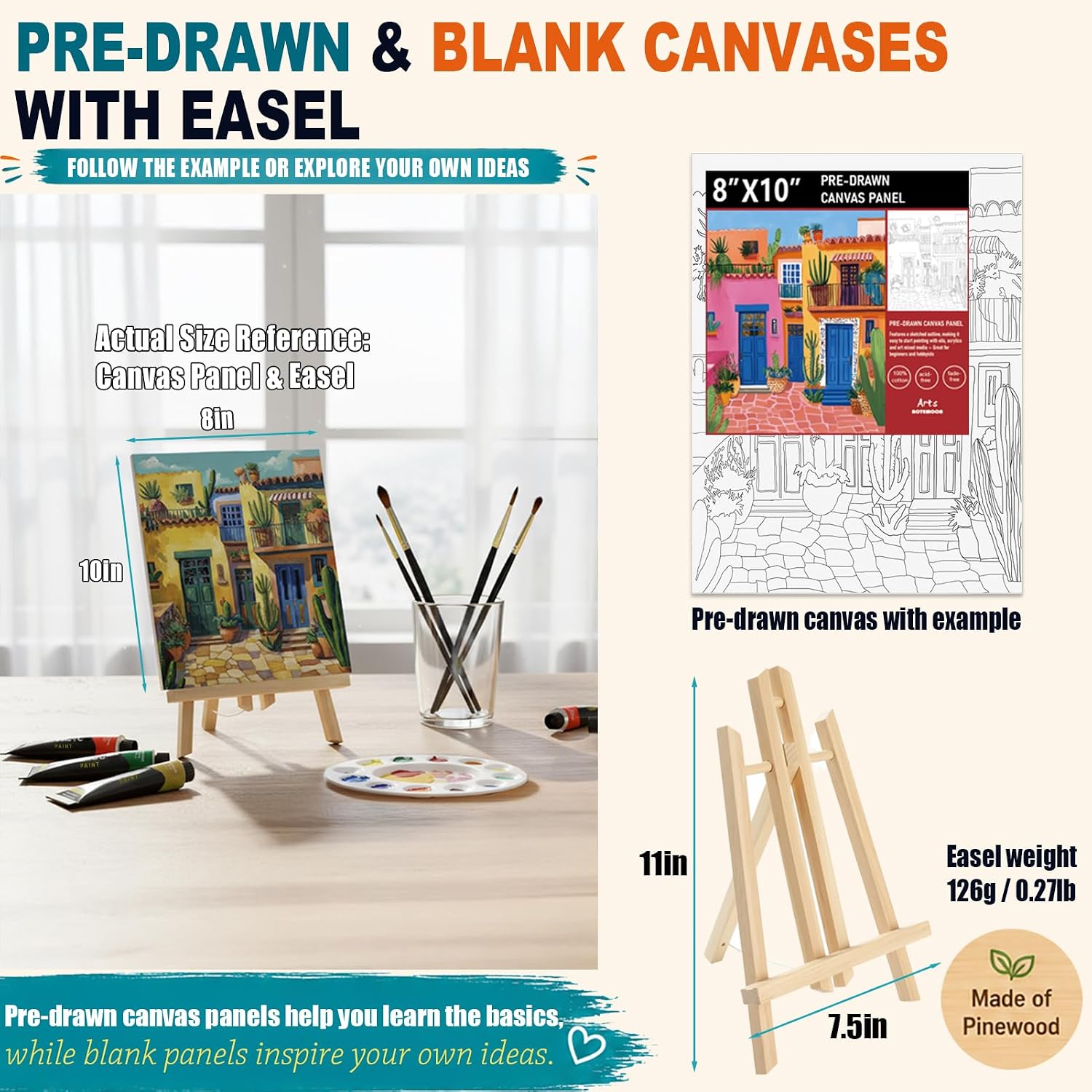 2 Pack Paint Set for Couples and Families with Portrait & Cartoon Guides