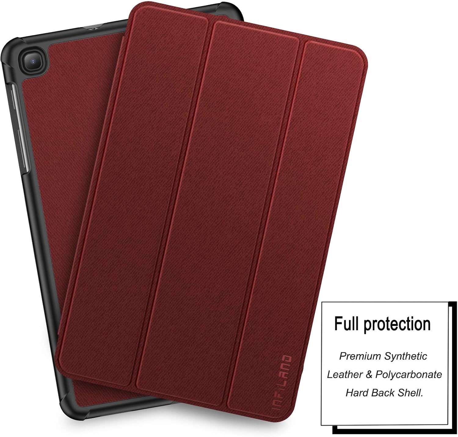 INFILAND Galaxy Tab A 8.4 2020 Case, Slim Tri-Fold Shell Case Cover Compatible with Samsung Galaxy Tab A 8.4-inch Model SM-T307 2020 Release Tablet Verizon/T-Mobile/AT&T, Dark Red