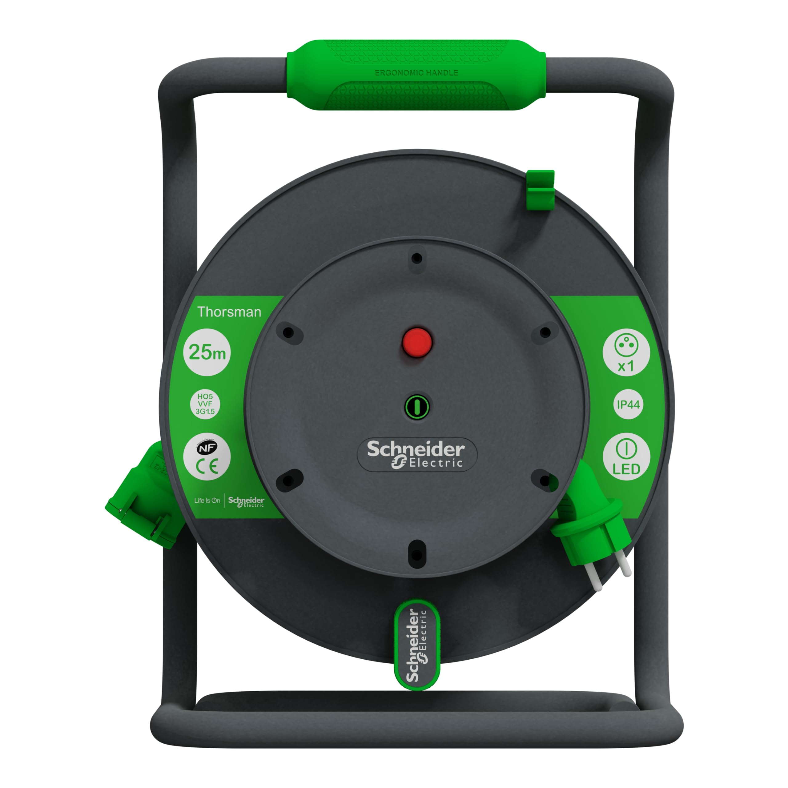 Schneider Alargador bricolaje 25m 1 toma 2P+T con tapa IP44