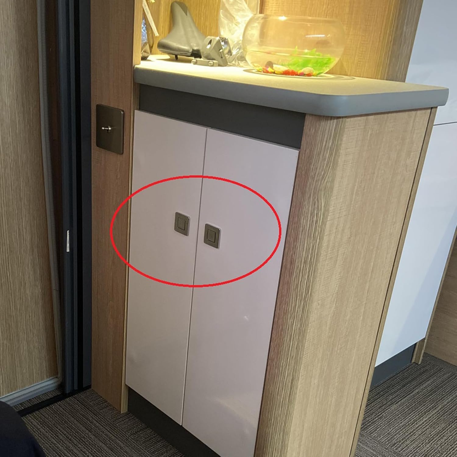 10 Packs Black Square Cupboard Push Button Lock, Zinc Alloy Metal Drawer Knobs Door Cabinet Latch for Boats Yachts Motorhome Caravan RV Campers Marine