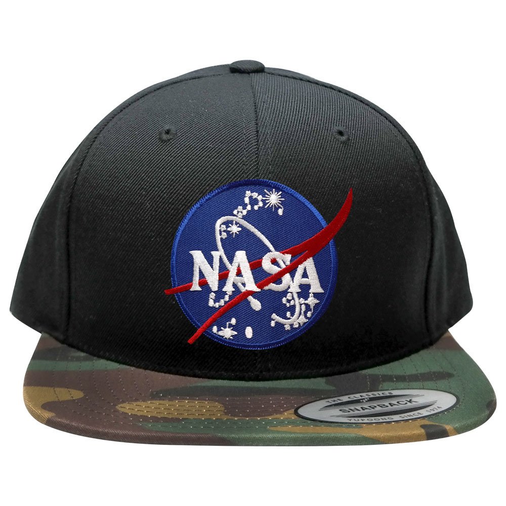 FlexfitNASA Insignia Embroidered Logo Patch Snapback Cap with Camo Visor