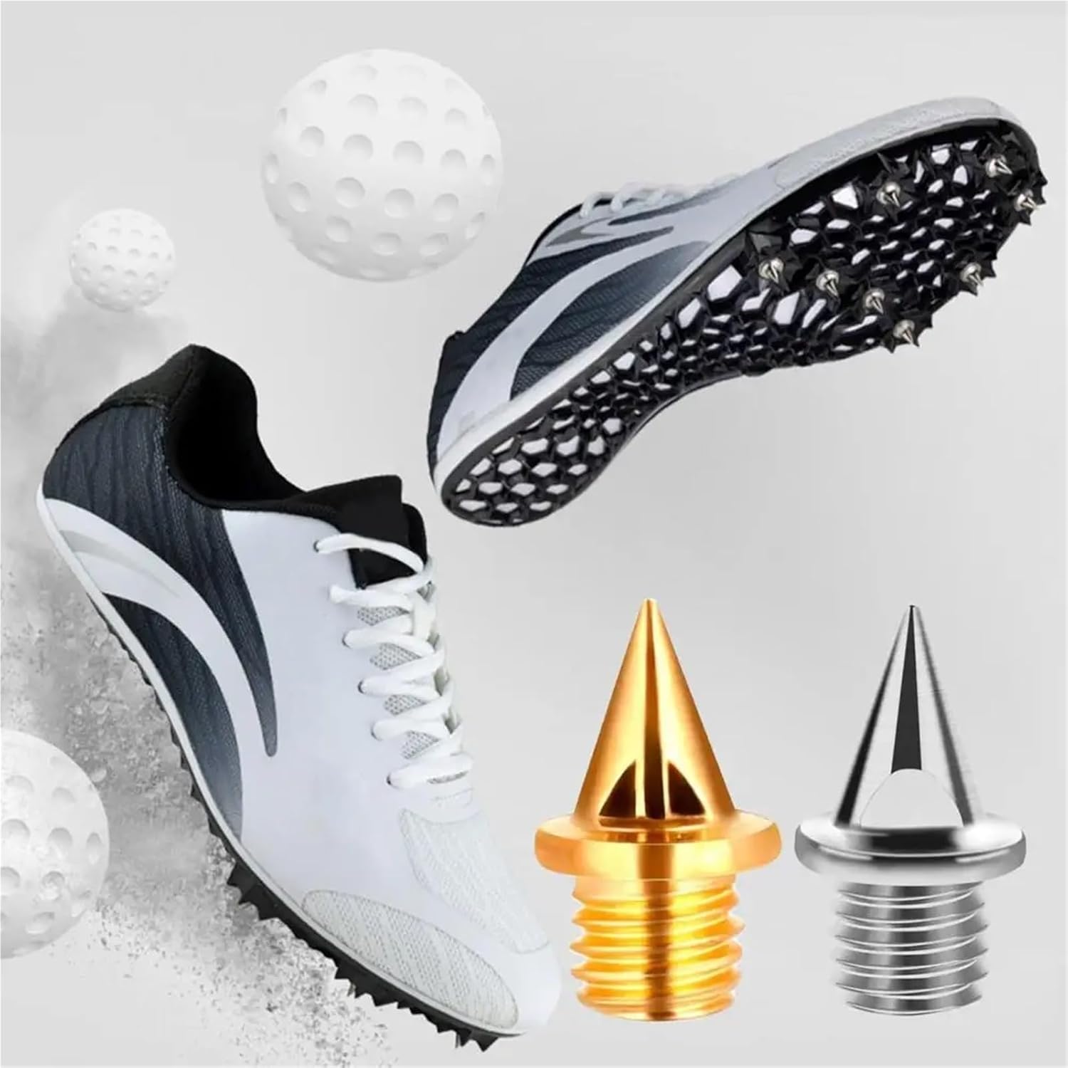 Track Spikes 240 Pcs 1/4 Inch Track Spikes Stainless Steel Pyramid Sports Shoes Replacement Spikes with Wrench for Running Sprinting Shoes