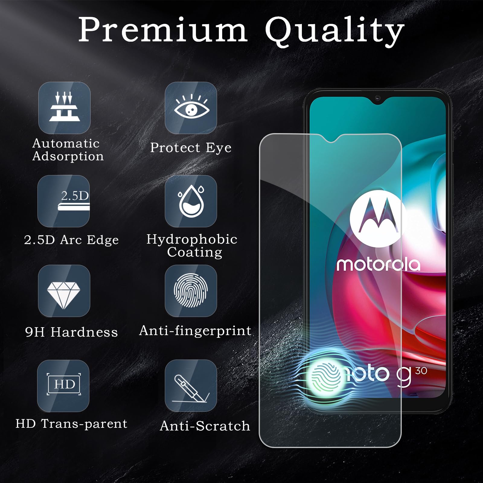 Effcotuo 2 Pezzi Pellicola per Motorola Moto G85 Vetro Temperato 2 Pezzi Pellicola Fotocamera Durezza 9H Senza Bolle AntiGraffio Protettiva