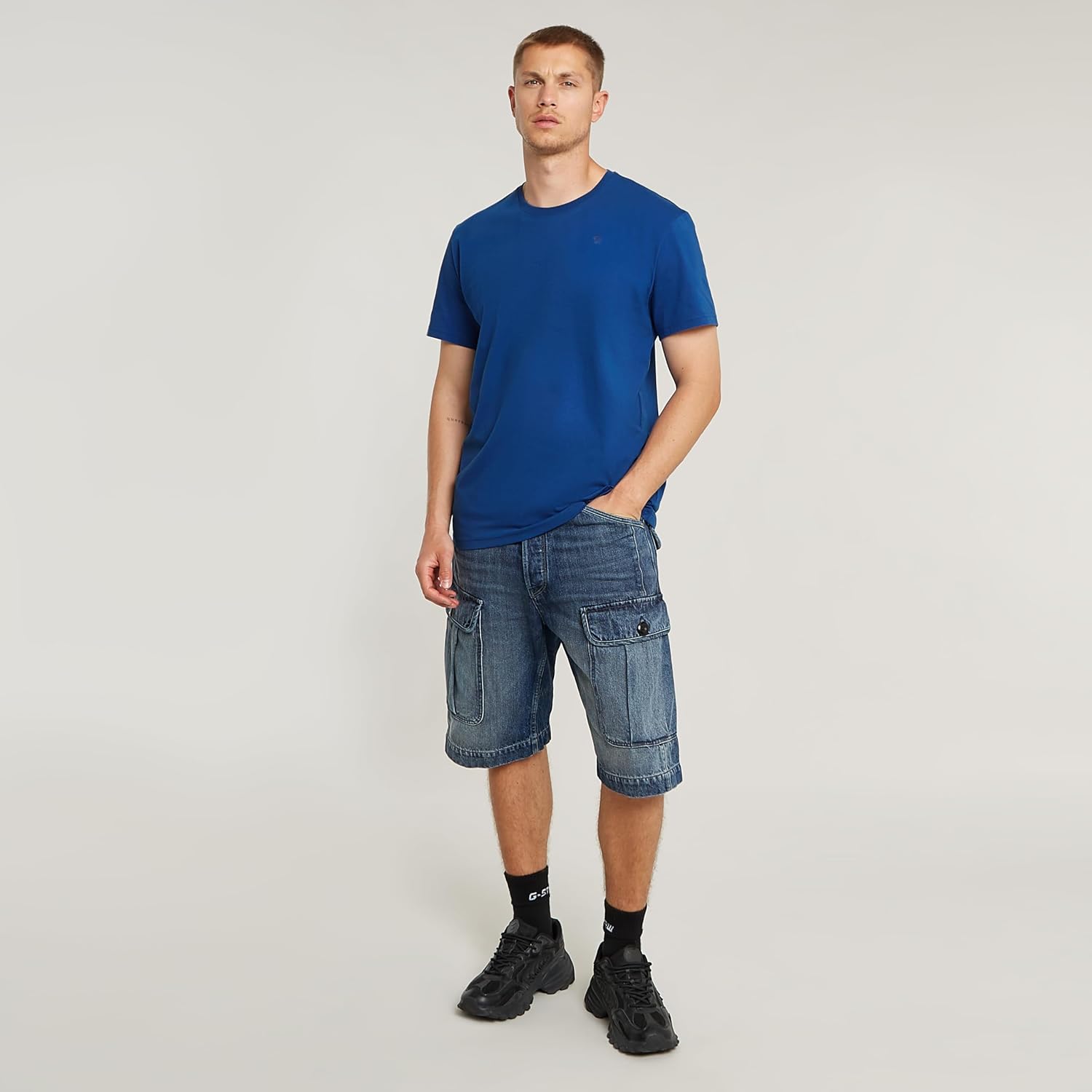 G-Star Mens Crewneck Logo Lash Soft Cotton Long Sleeve T-Shirt - Image 3