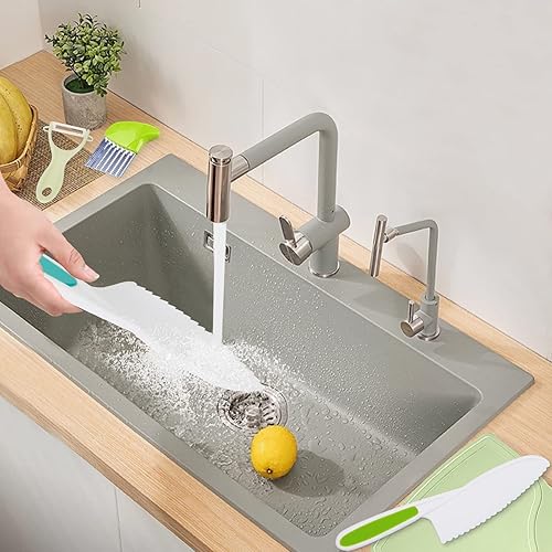 Miniatura 7 de GzfunTeng Juego de 11 cuchillos de cocina para niños, juego de cuchillos para niños para cocina real, el juego de cuchillos para niños pequeños