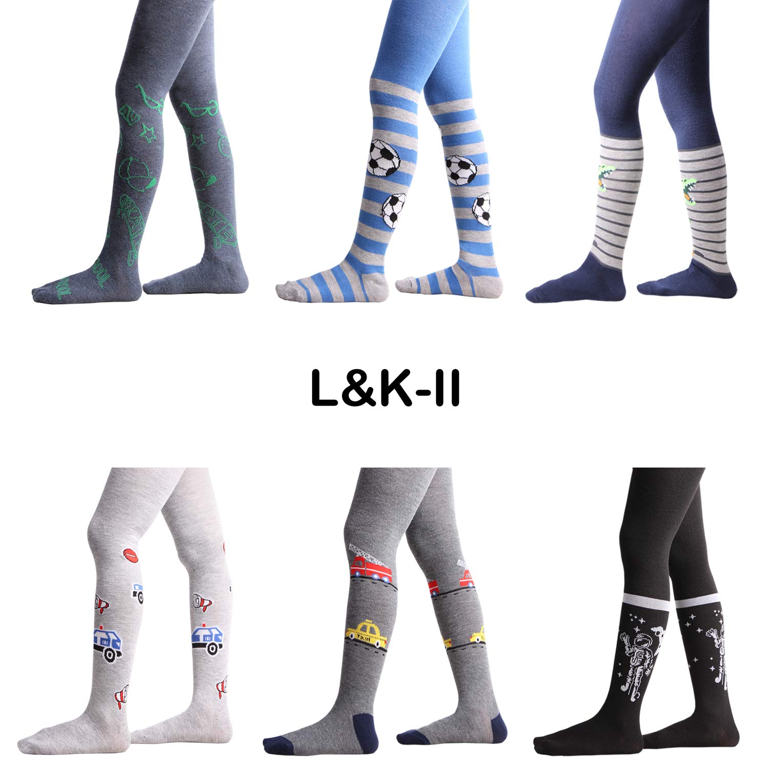 L&K-II 3/6 paquetes Mallas de punto bebé niño infantil con diferentes estampados multicolor 27253
