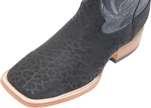 Miniatura 3 de Botas vaqueras de cuero genuino con punta cuadrada para hombre