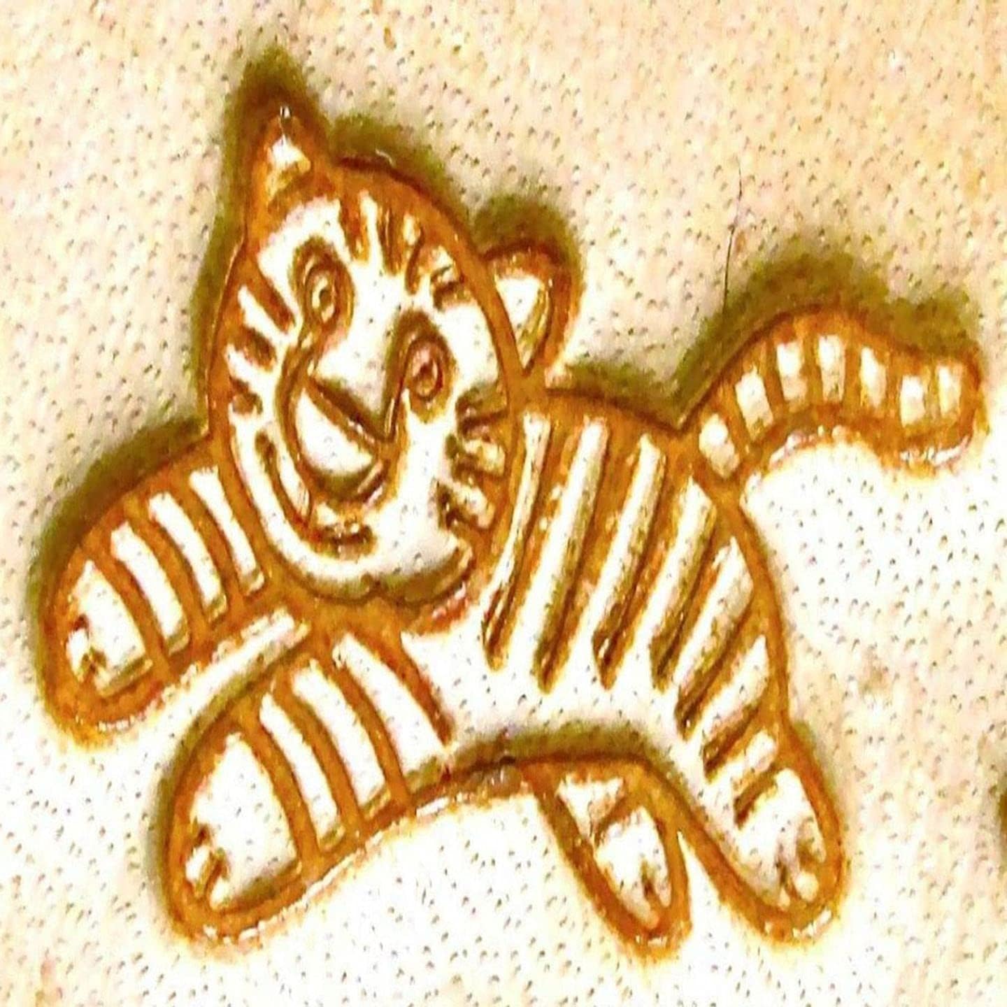 Leathercraft 21mmx11mm E586 Chinese Zodiac Tiger Pattern Leather Carving Stamping Tool Custom Shape Leatherworking Stamp