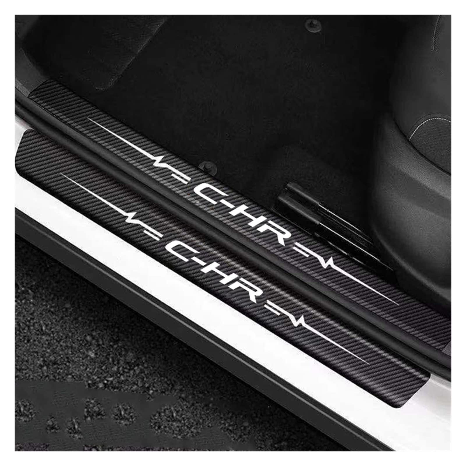 Adesivi for Protezioni battitacco Auto Paraurti Posteriore for Bagagliaio Decalcomanie AntiGraffio compatibili con Toyota CHR C-HR Logo 2016 2017 2018 2019 2021 2022 (Color : 5Pcs)