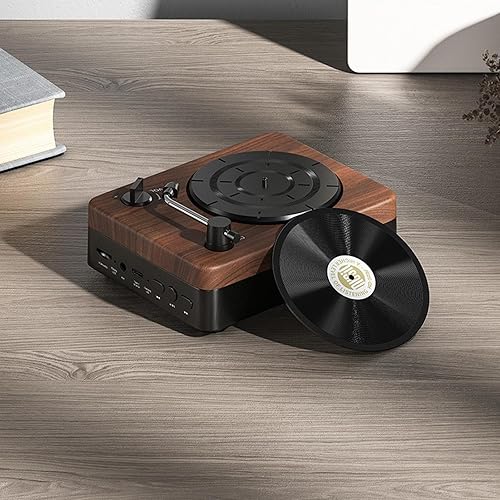 Miniatura 9 de Docooler Altavoz Bluetooth retro, reproductor de discos de vinilo, receptor Bluetooth integrado y altavoces estéreo, altavoces Bluetooth portátiles