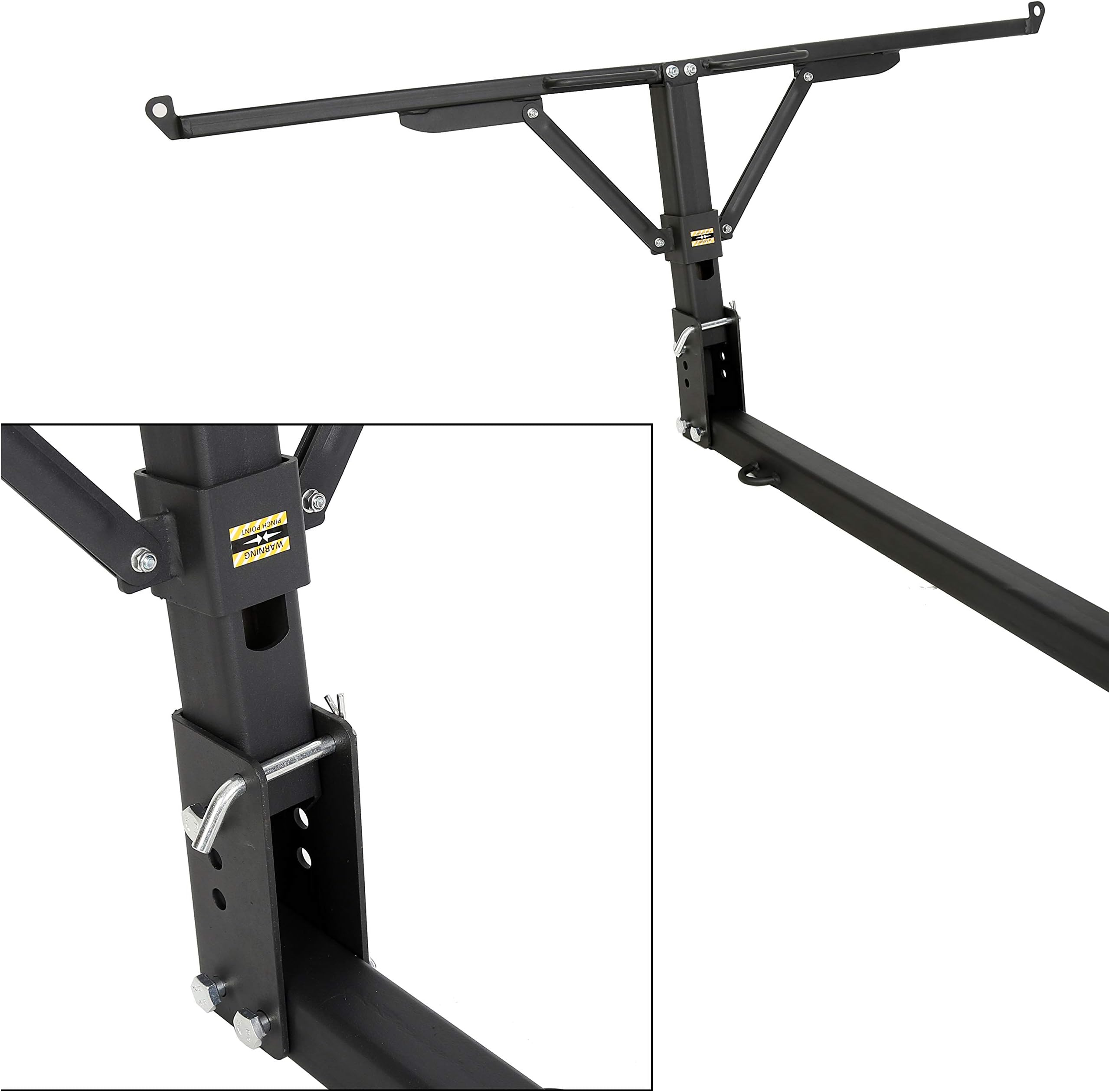ECOTRICFoldable Pick Up Truck Bed Hitch Extender Extension Rack Canoe Boat Kayak Lumber w/Flag