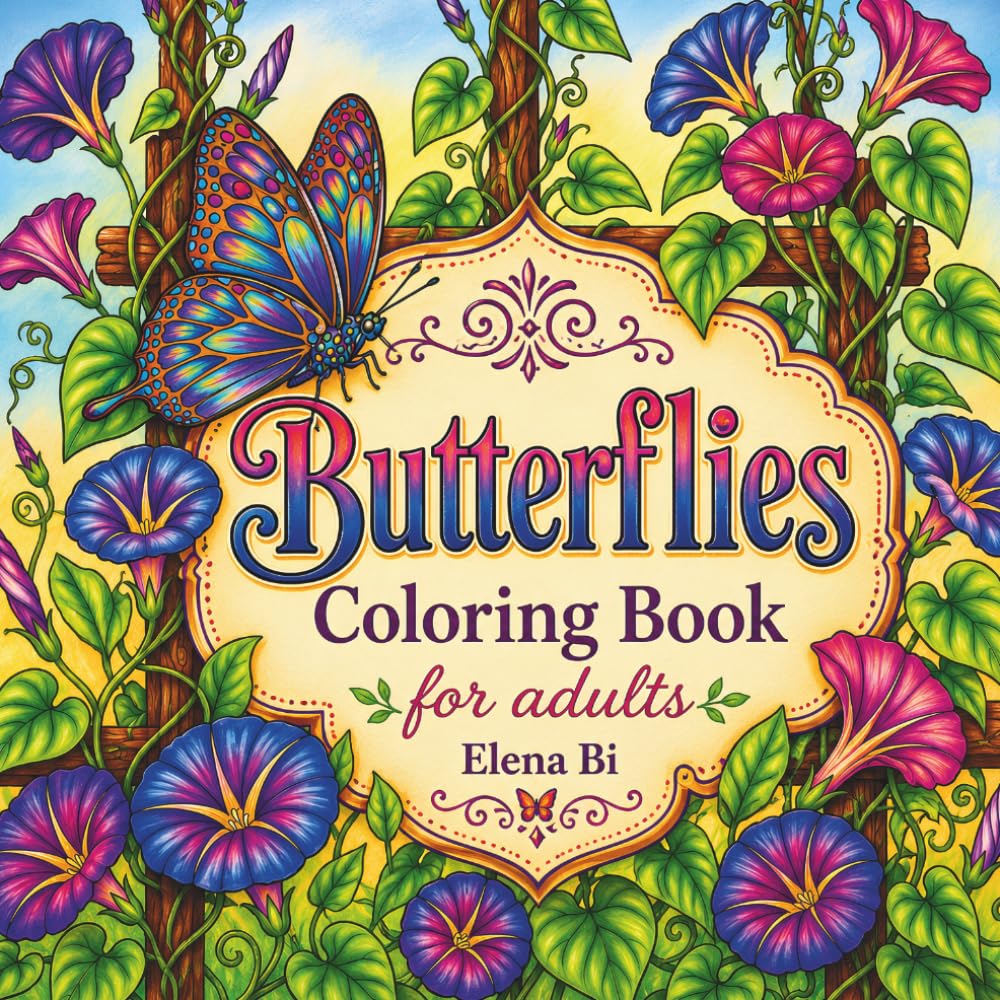 Butterflies Coloring Book for adults: Relax, Create, and Color with a Matching Colored Version Included for Every Design