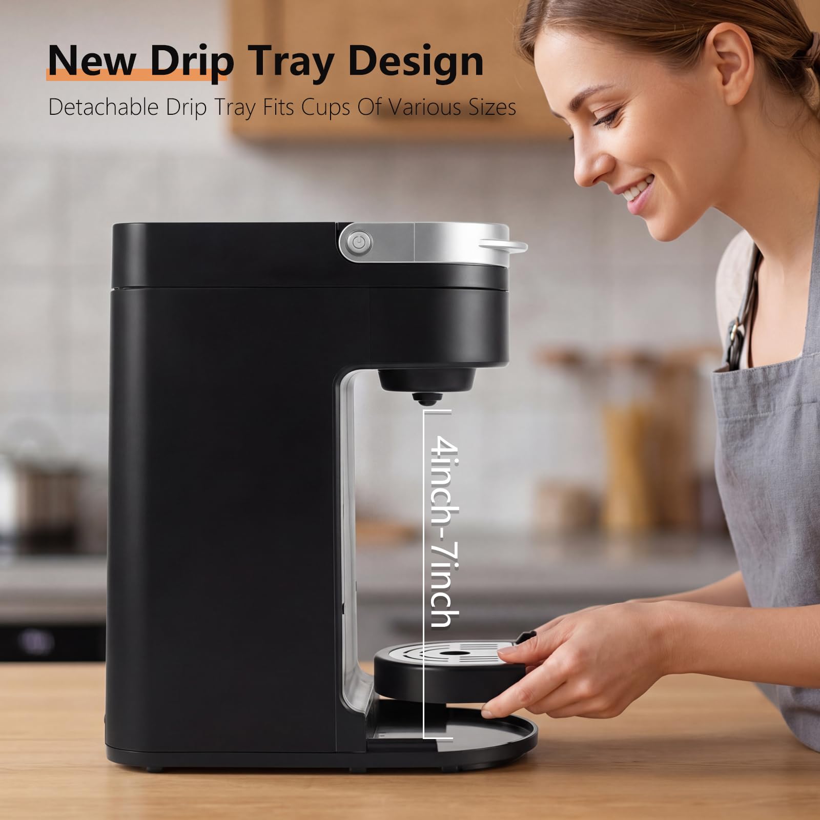 Cafetera Capsulas, Cafetera Multicápsulas con Aislamiento Térmico y Función De Calentamiento, La Máquina De Café Multicápsulas para Cápsulas K-Cup, Negro, 360ml