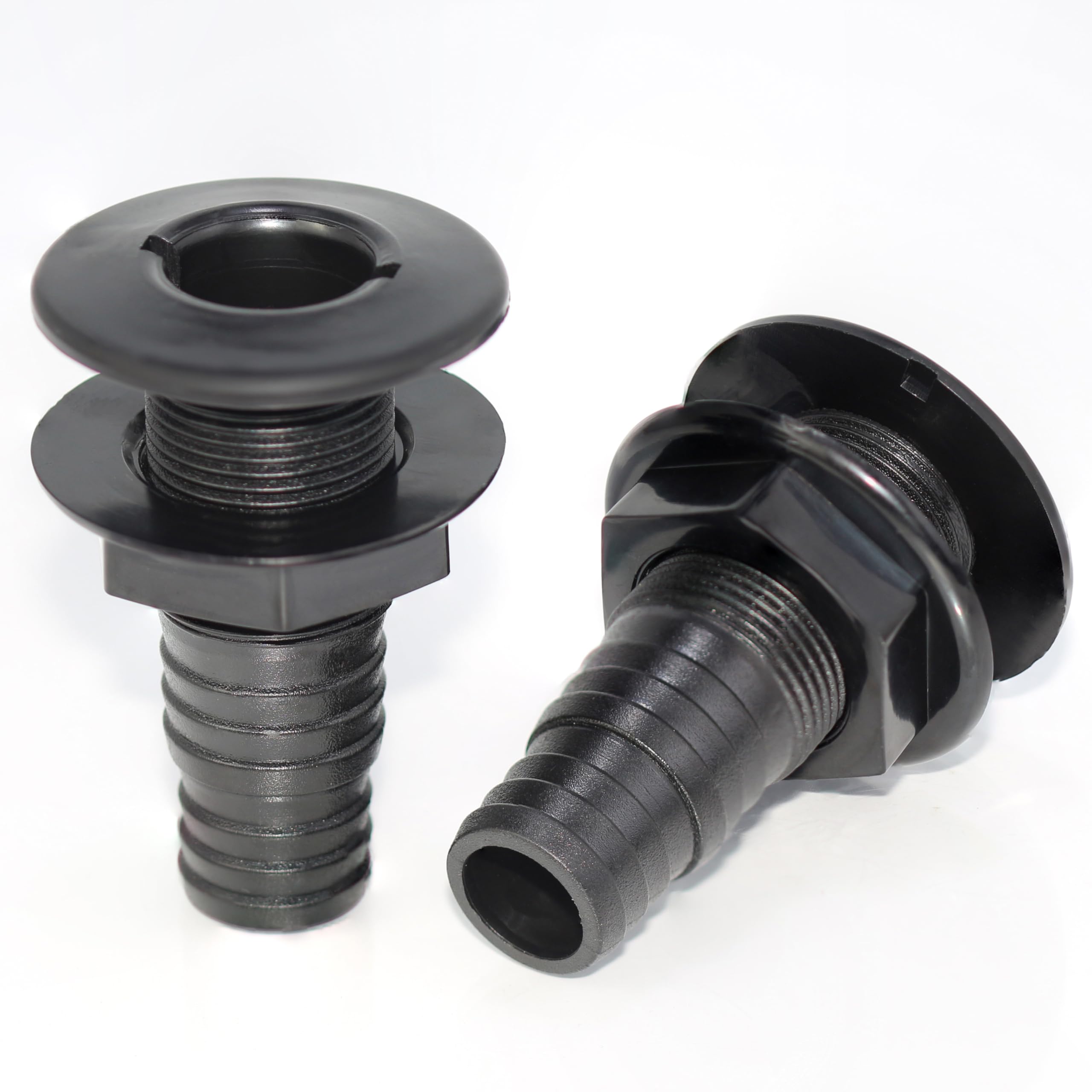 YOQVQOY 2Pcs Thru Hull Fitting(1"), Marine Through Hull Connector Fitting for Boats, Black