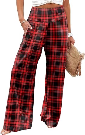 JZC Women's Palazzo Lounge Pants Casual Wide Leg Pants High Waist Flowy Toursers with Pockets
