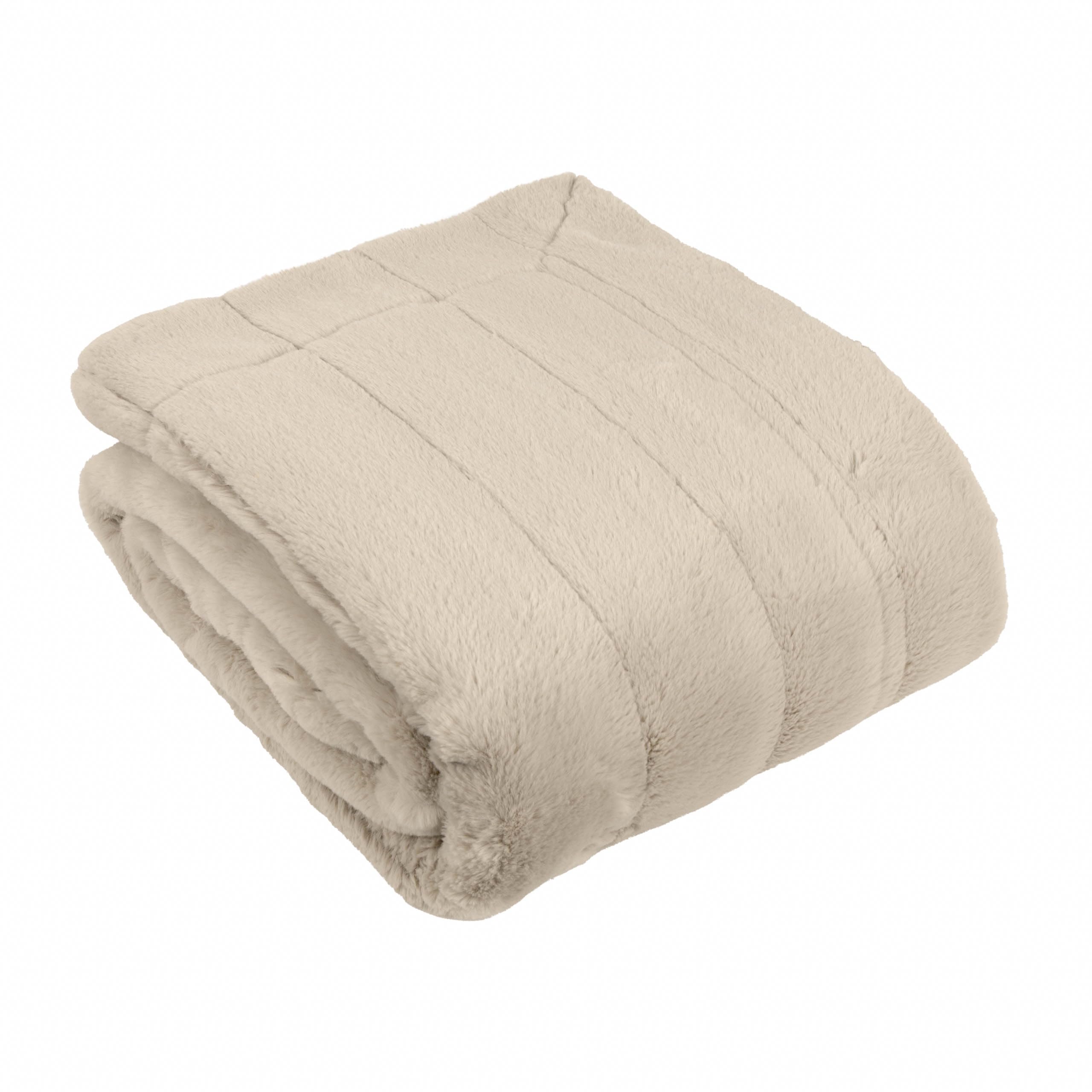 Paoletti Empress Faux Fur Throw – Soft Elegant Heavyweight Minimalist Décor Blanket for Bed or Sofa (Oatmeal - 140x200cm), Oat