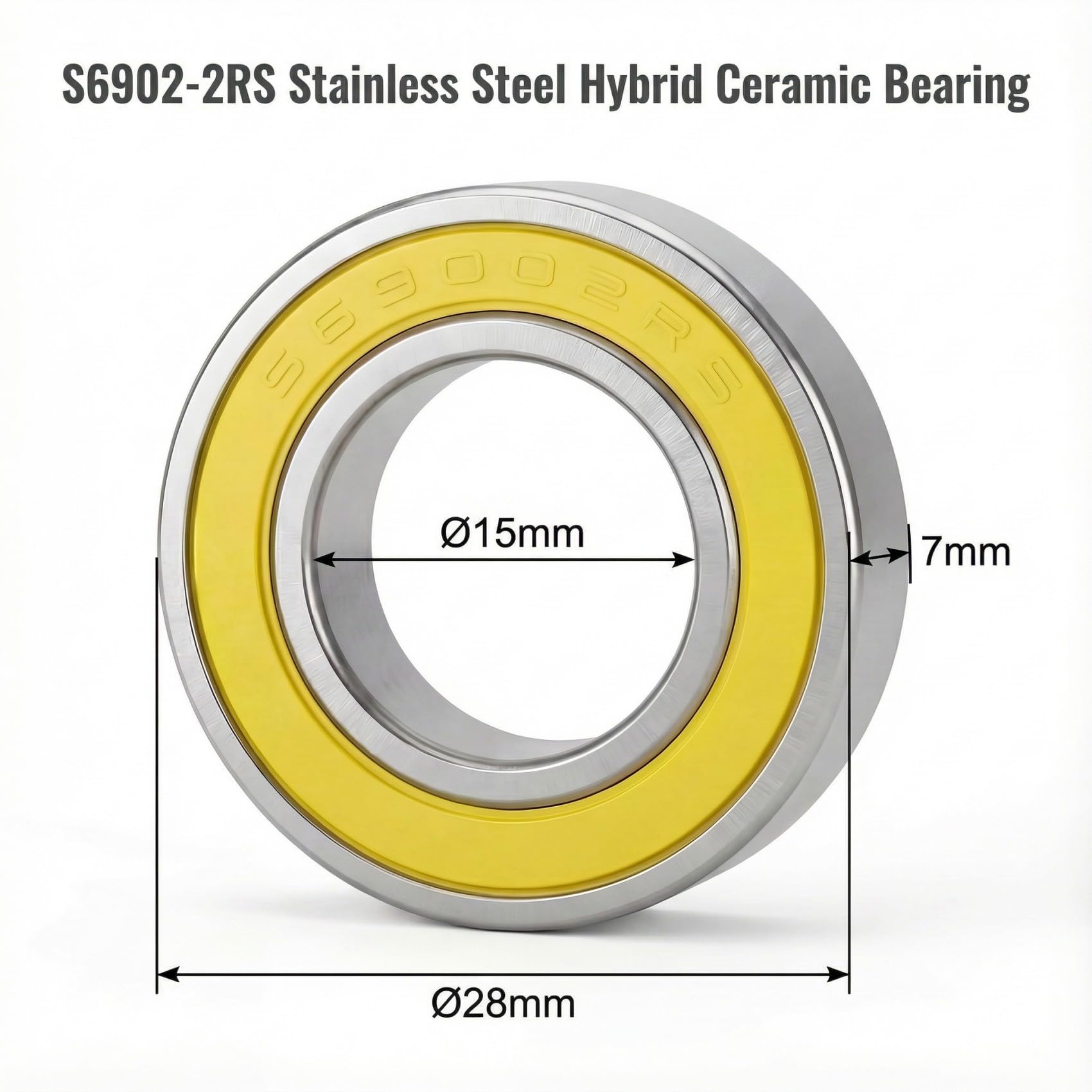 Amazon.com: 6902-2RS Stainless Steel Ceramic Hybrid Radial Bearing