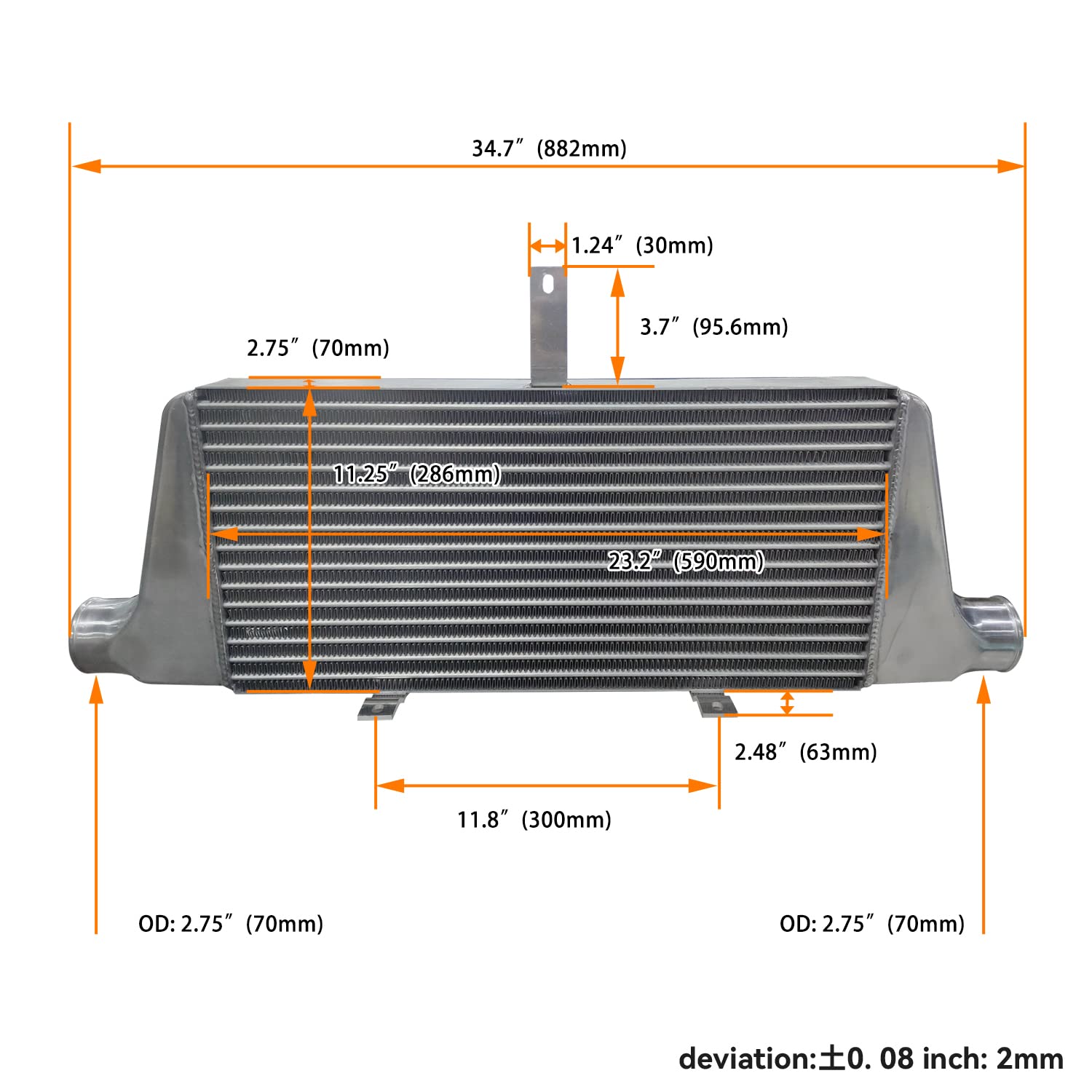 Amazon.com: PKSABB Turbo Intercooler kit polished compatile