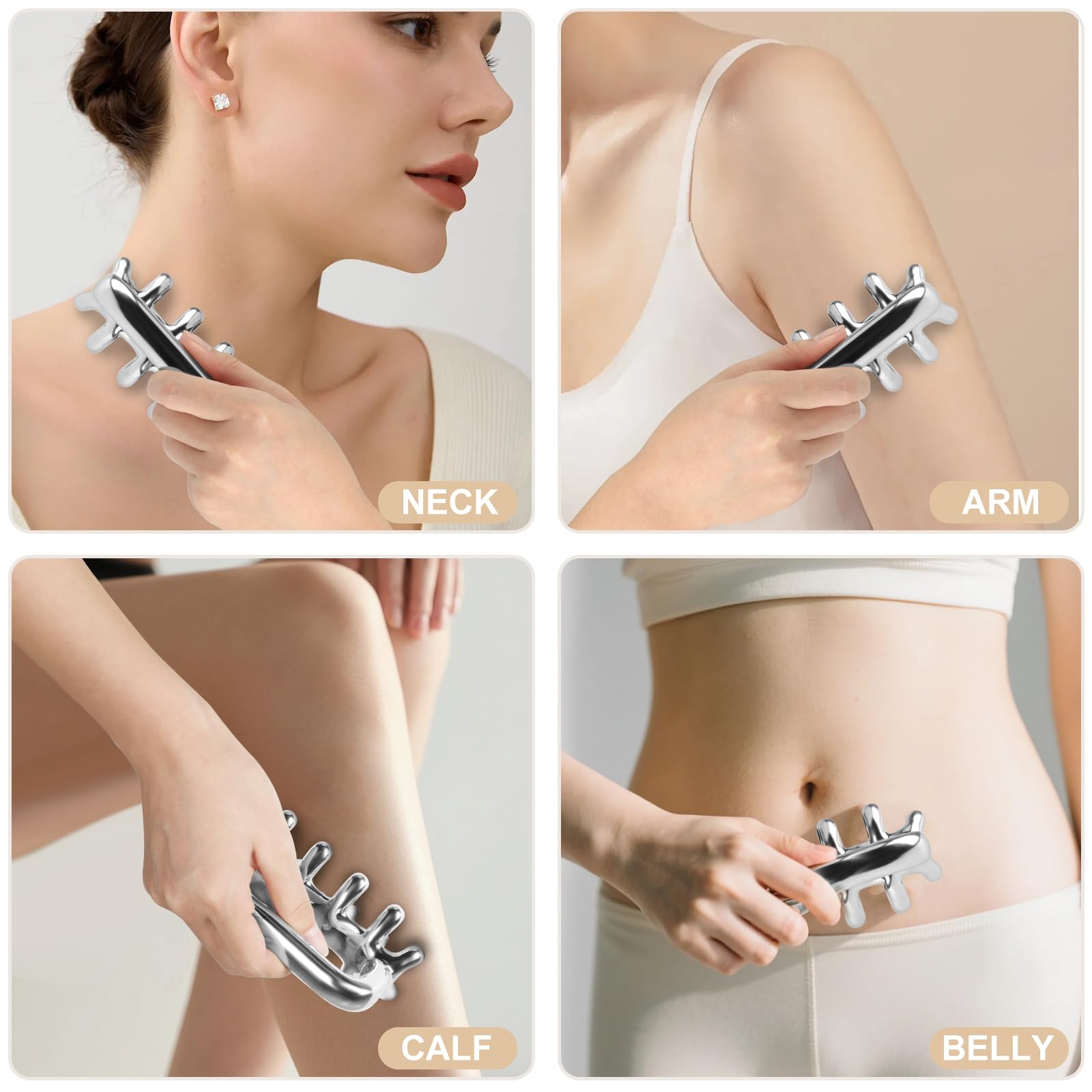 Faszienmassagegerät Edelstahl Silber
