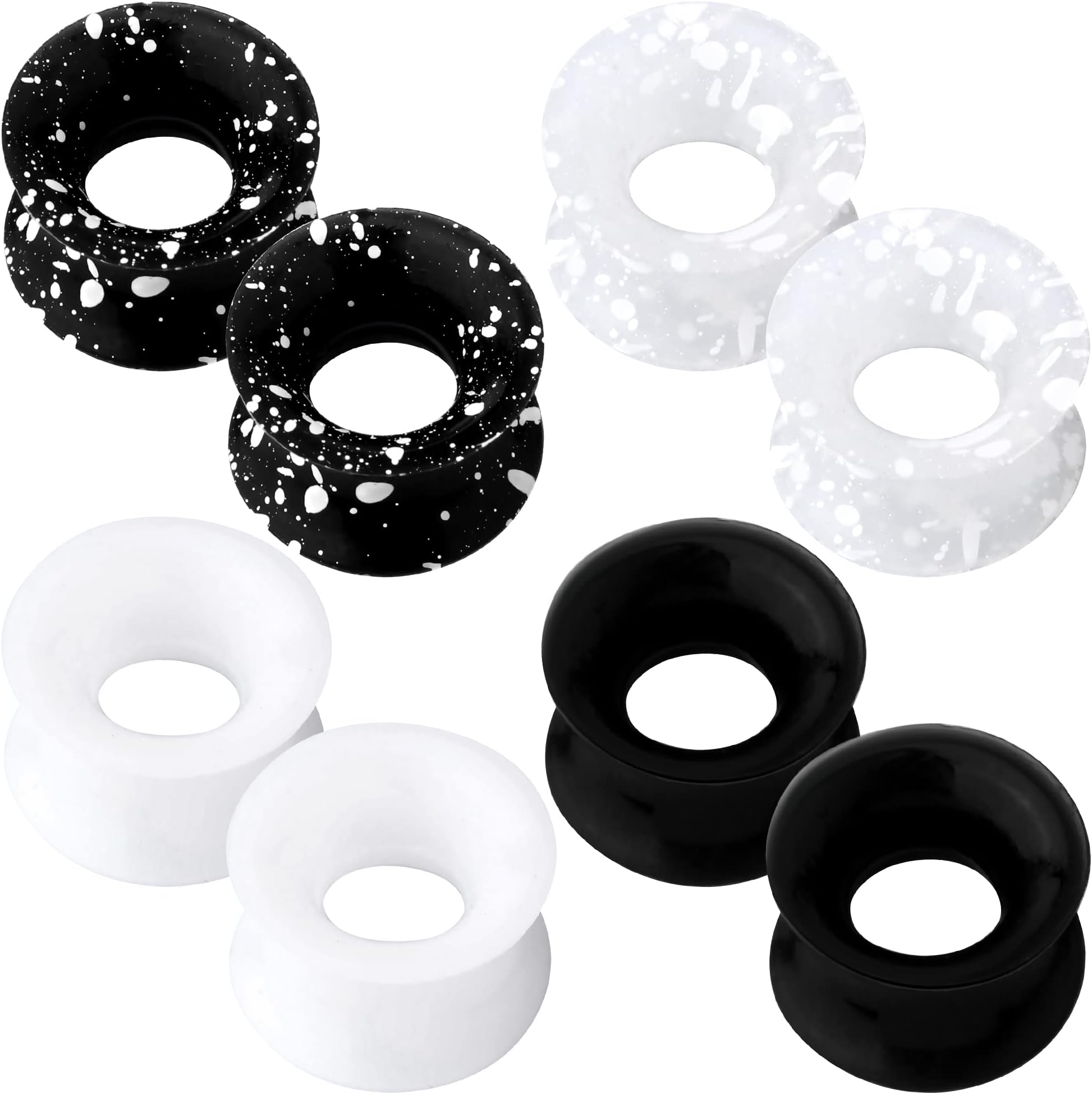 8PCS Silicone Ear Gauges Flexible Ear Tunnels Plugs Stretchers Expander Double Flared Flesh Ear Piercing Jewelry for Women Men