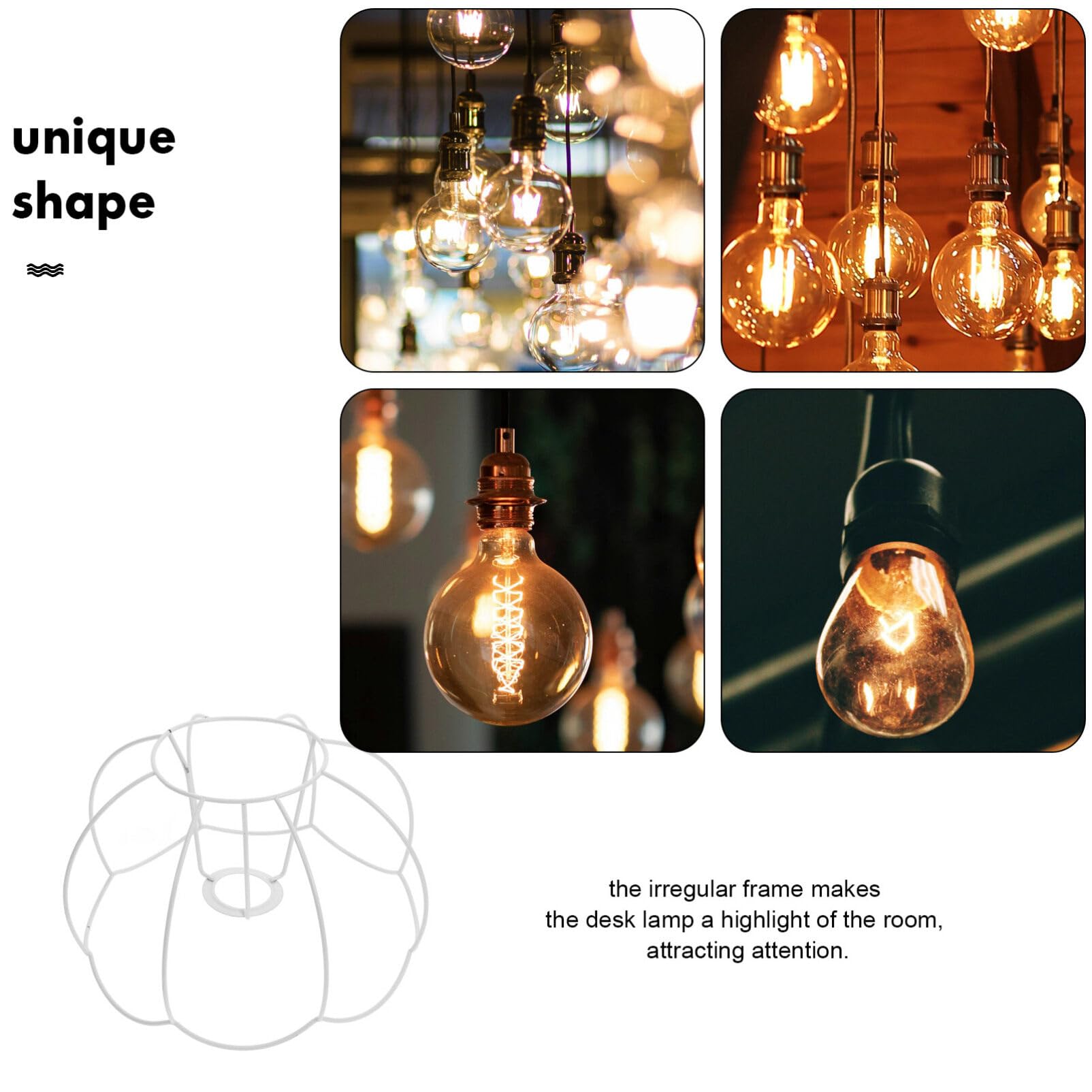 Ciieeo Vintage Pumpkin Lantern Holder Wire Lampshade Frame for DIY