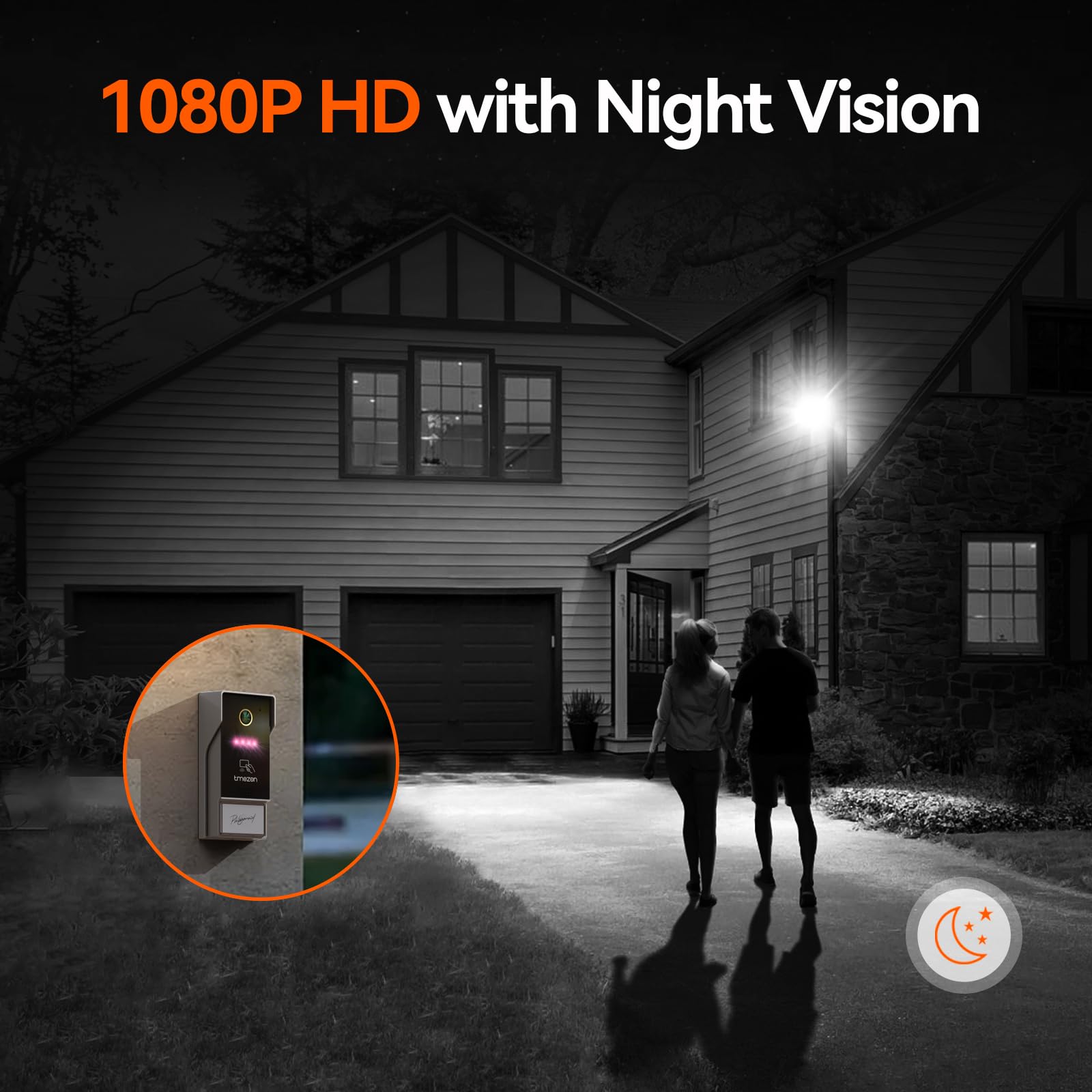 TMEZON Videoportero WiFi 2 Hilos, Video Portero Automático 1080P, 7"Pantalla Táctil a Color, Visión Nocturna, Apertura por APP y Tarjeta, Detección de Movimiento, Grabación y Reproducción,Impermeable — view 4