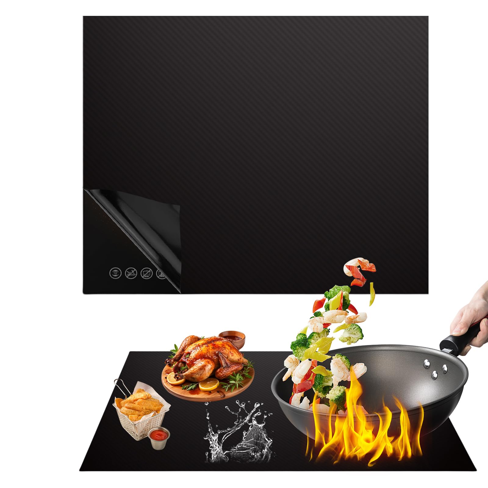 51x63cm Alfombrilla Protectora placa Induccion,Tapete Protector Placa Silicona Induccion Cocina,Protector Placa Induccion Esterilla Protectora De Inducción,Protector de Placa de Induccion (51 * 63cm)