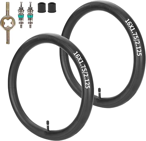 RUTU Paquete de 2 tubos interiores de 16 x 1.752.125 compatibles con válvula AV para BoB Stroller Tire Tube Revolution SEProFlexSUIronman Hecho de