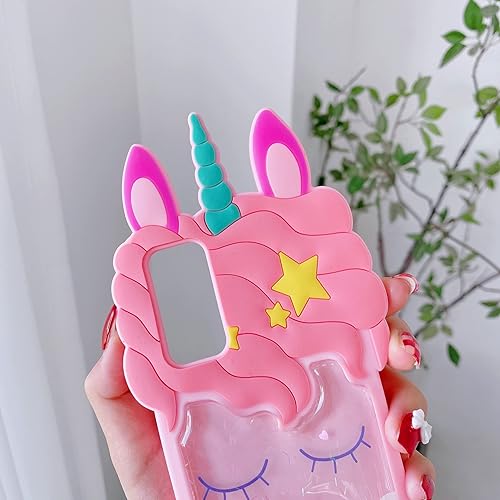 Miniatura 14 de Quicksand - Funda de silicona suave para Samsung A14 5G, diseño de dibujos animados en 3D, diseño de unicornio y arena movediza Samsung A14