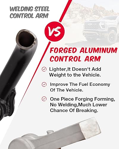 Miniatura 4 de KSP F-150 Brazo de control superior de aluminio para kits de elevación de nivelación de 2-4 pulgadas, brazos de control forjados ajustables