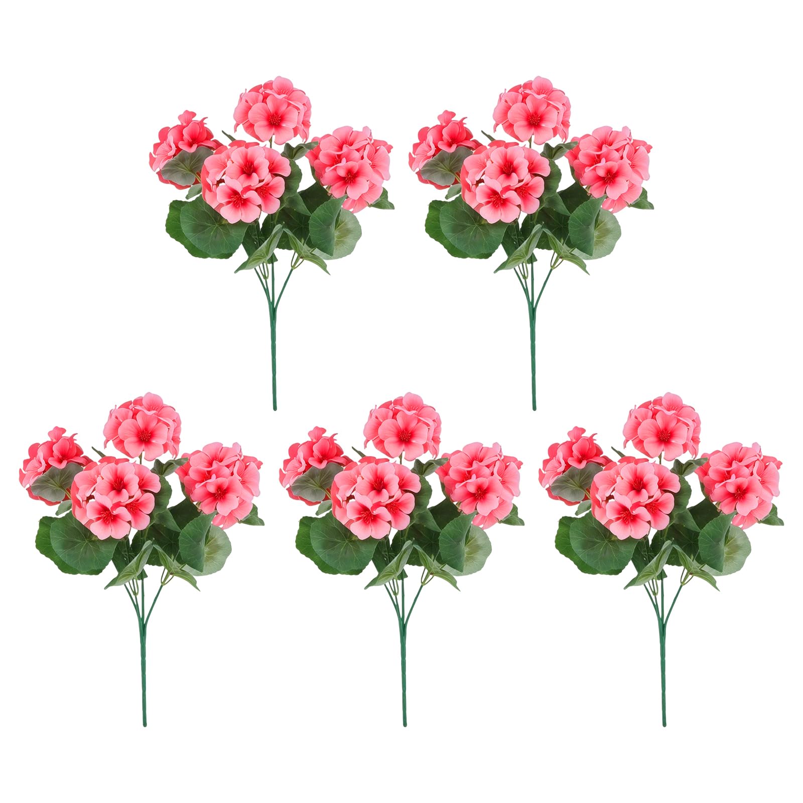 Meiliyizu 5 / 8Pcs Realistic Simulation Silk Geranium Flower Fade Resistant Artificial Crabapple Flower for Wedding Tabletop Display Realistic Silk Blooms