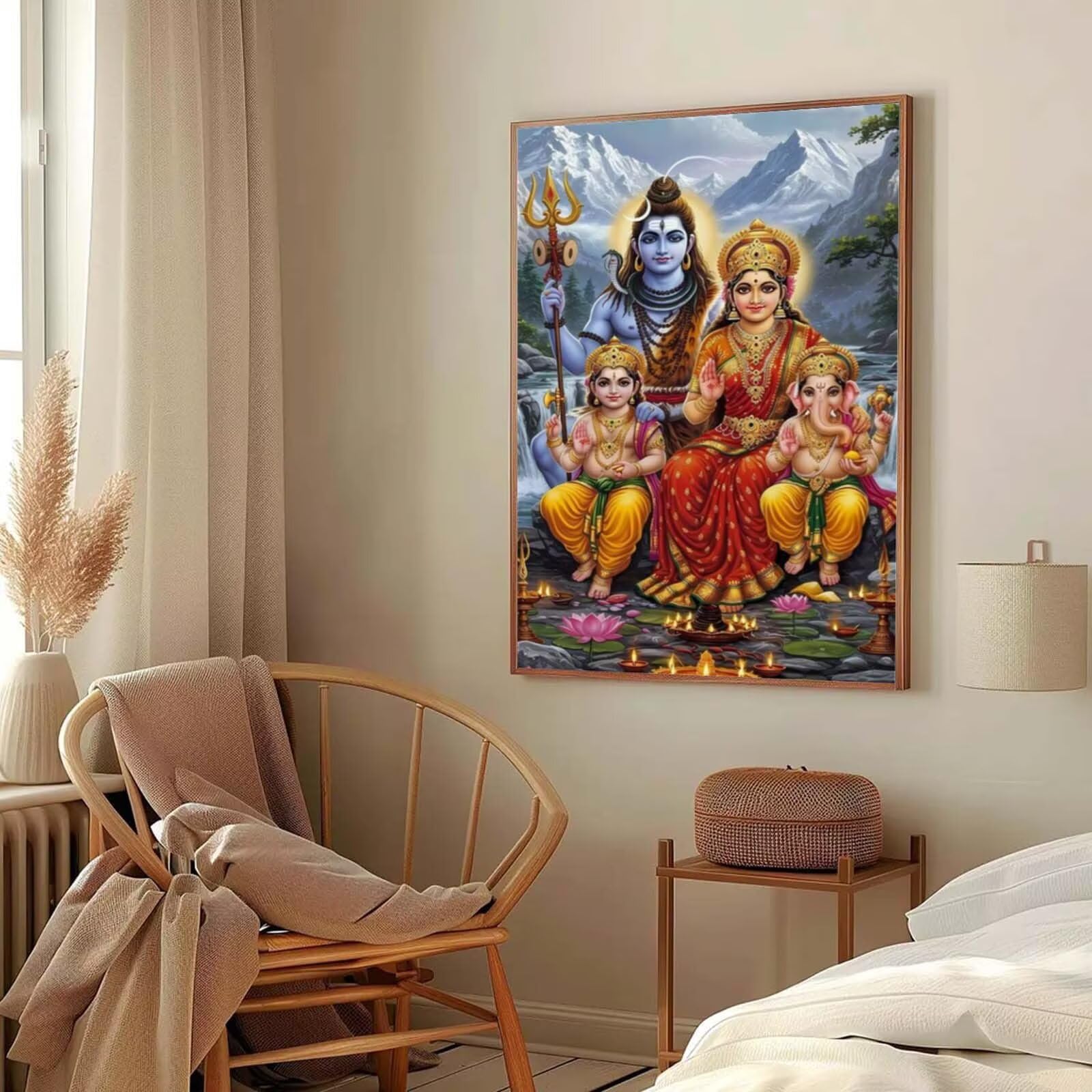 Peinture Numero Adulte paysage, Activité Manuelle Adulte 70x90cm j0-207 | Peinture Numero Une famille avec Pinceaux et Peintures Acryliques, DIY Creatif Toile Kits Débutant, Decoration Chambre Cadeau