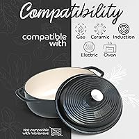 Vista 99 de Segretto Cookware Enameled Dutch Oven Pot with Lid Rosso (Gradient Red) 1.7 Quarts Cast Iron Dutch Oven with Handle 1.7 qt Enamel Small Cast Iron