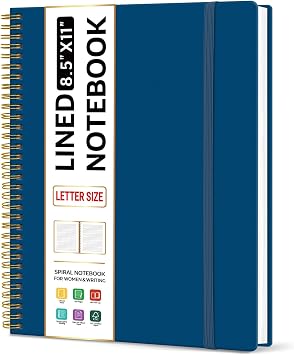 Taja Large Spiral Lined Notebook for Work, A4 Journal for Women & Men
