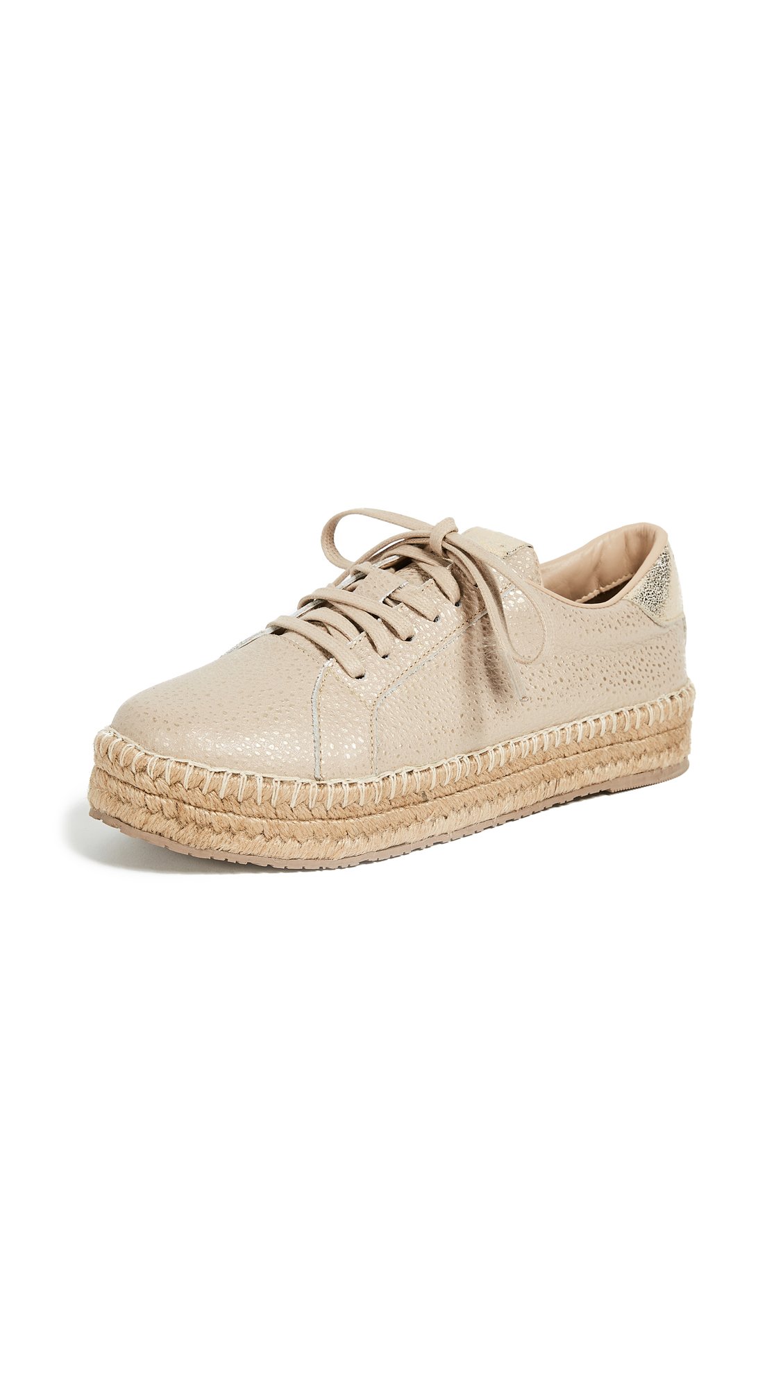 KAANAS Women's Arizona Leather Espadrille Platform Lace-Up Sneaker