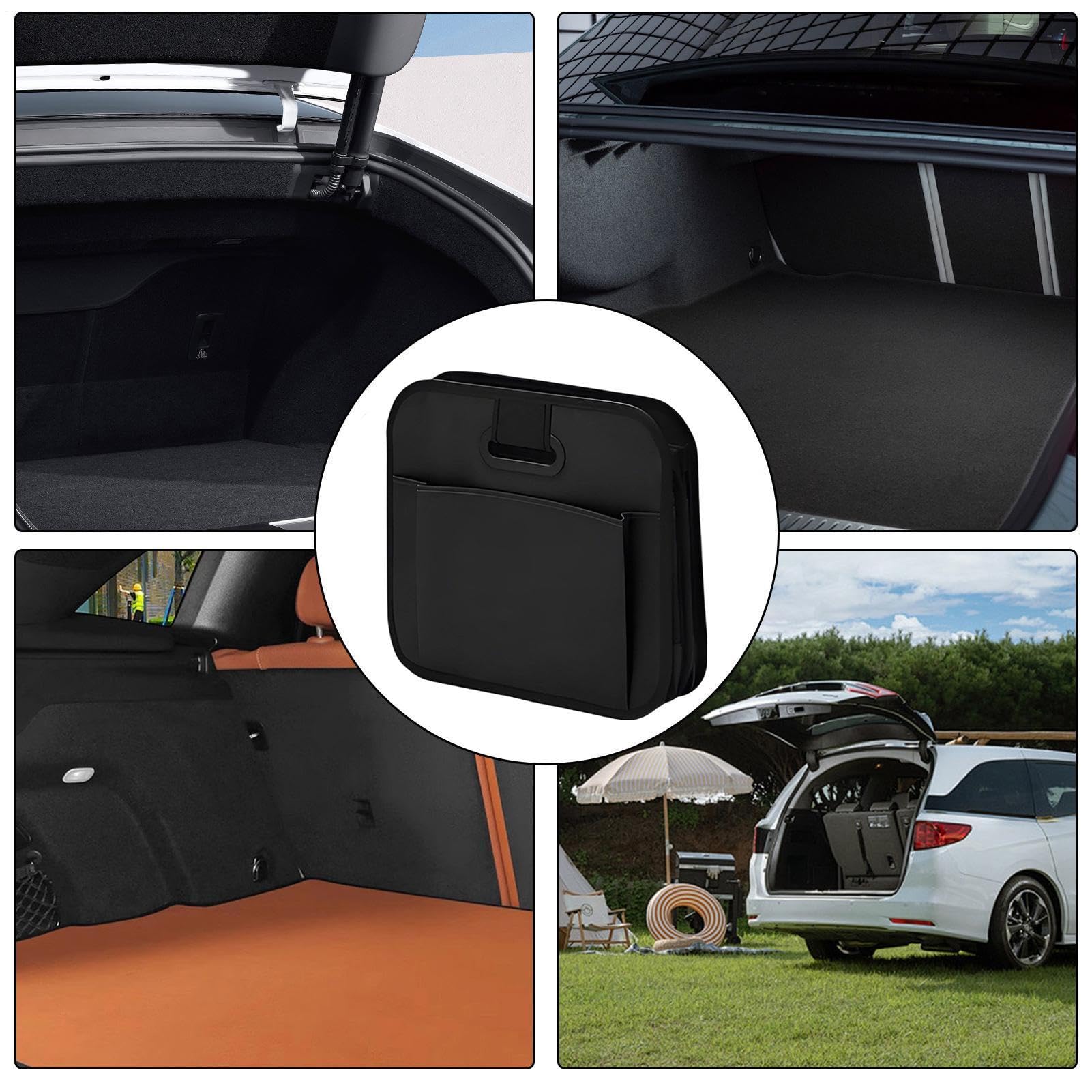 Organizer per bagagliaio Contenitore Pieghevole Con Tasche E Maniglie | Organizer auto con divisori per spesa, attrezzi, campeggio, viaggio, road trip, esterno, interni, camion, camper, furgone,