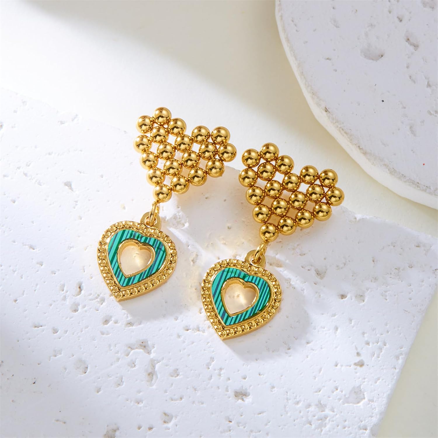 Valentines Heart Earrings for Women Girls Dainty Gold Heart Earrings Red Beaded Heart Drop Dangle Earrings Christmas Birthday Thanksgiving Jewelry Gifts - Image 5