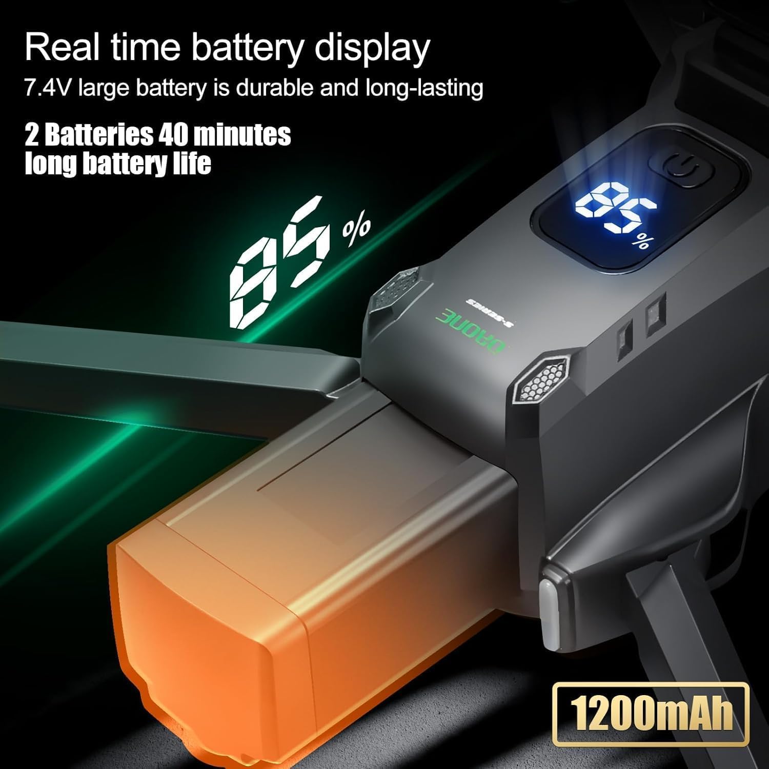 GPS Drone con Telecamera 4K, Wifi FPV Drone Professionale con Motore Brushless,120° Telecamera Regolabile Motorizzata,Evitare Gli Ostacoli,Radiocomando con Schermo,7.4V Batteria