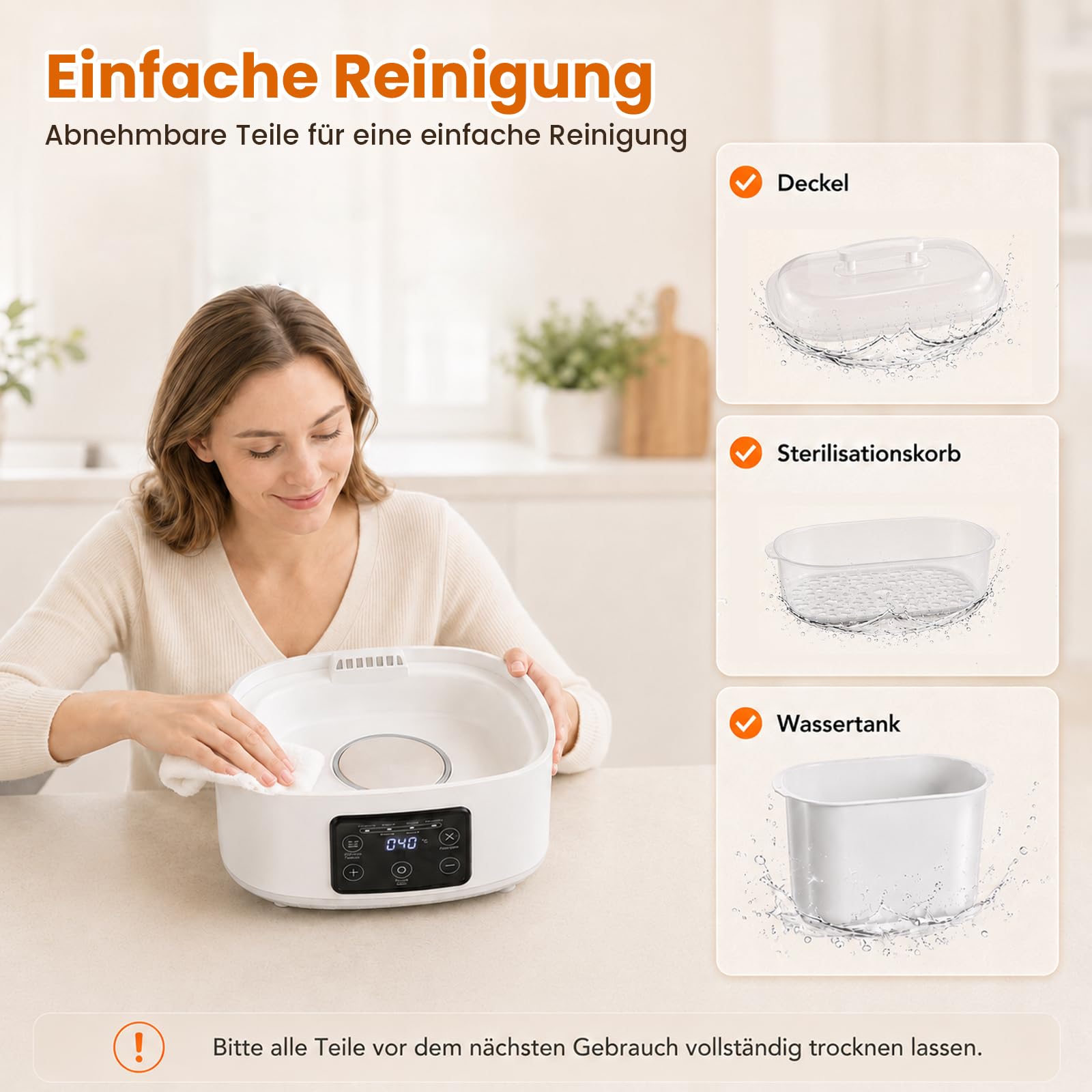 Sterilisator für Babyflaschen, flaschensterilisator baby, babyflaschen sterilisator und trockner, Automatische Abschaltung, für Babyartikel, Babyflaschen & Milchpumpen-Zubehör