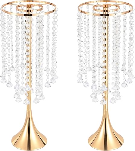 Miniatura 5 de 2 centros de mesa de boda para mesas jarrones de 216 pulgadas de alto para centros de mesa centros de mesa de metal dorado decoraciones de mesa para
