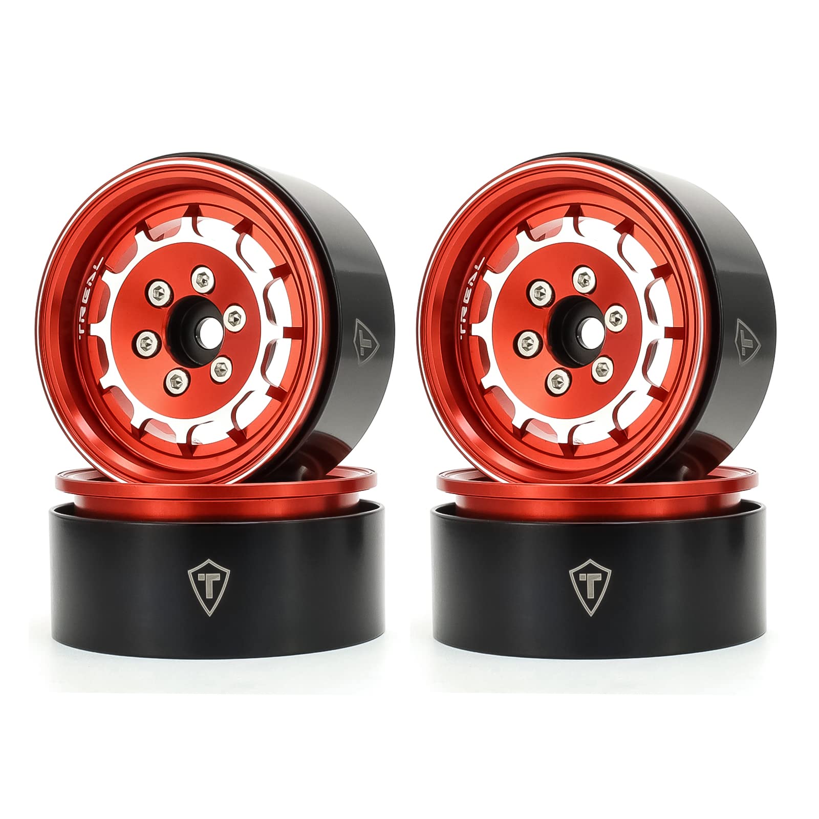 Amazon.com: TREAL 1.9" Beadlock Wheel Rims (4pcs) for 1:10 RC Crawler ...