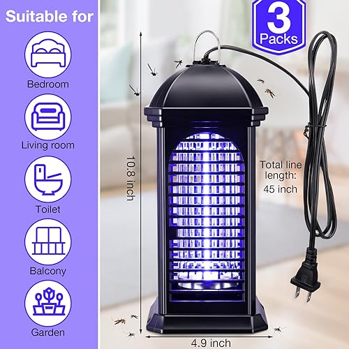 Miniatura 2 de Exterminador eléctrico de mosquitos con luz de 11 W enchufable para mosquitos, trampa para insectos, mata mosquitos para patio, eléctrico, para el