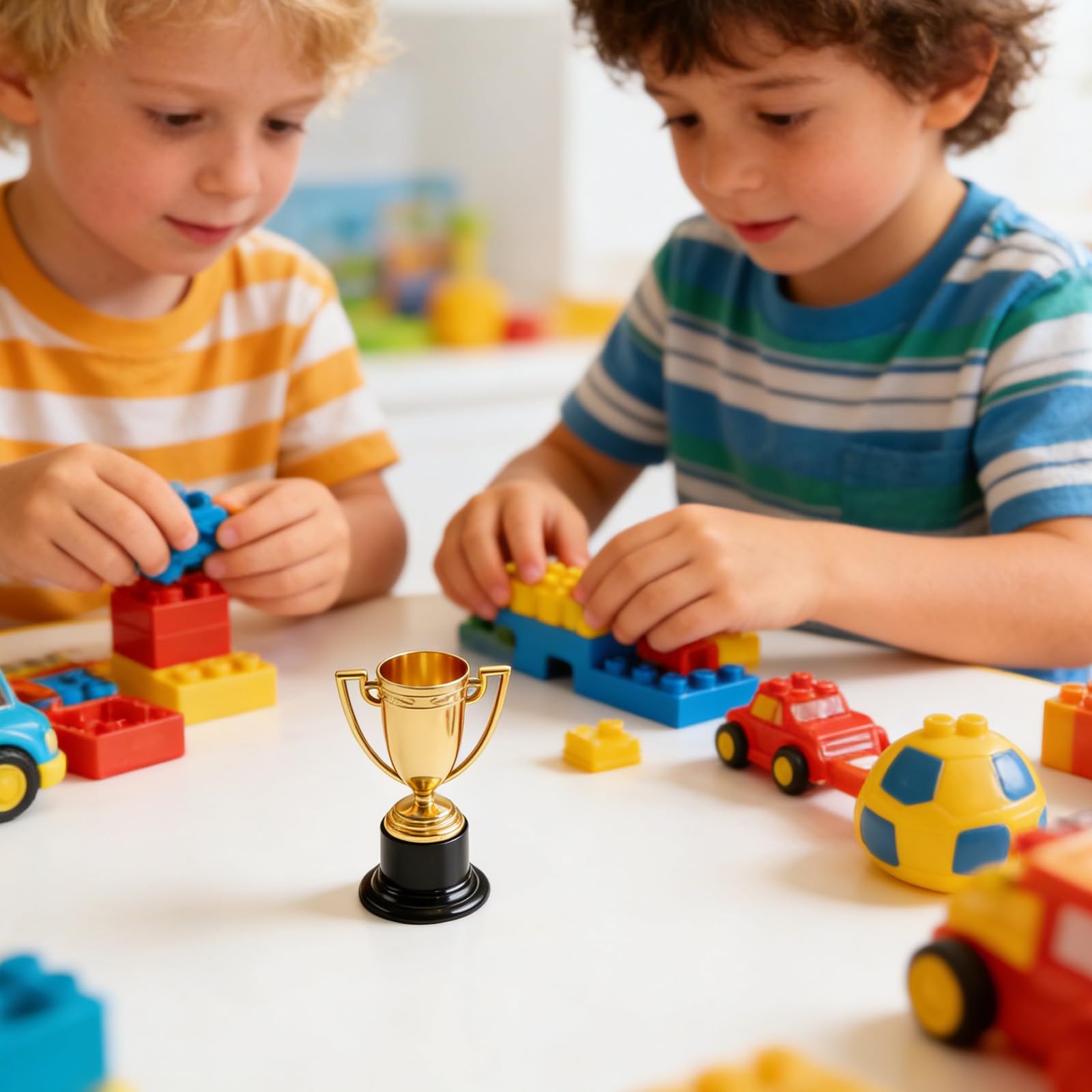 Aicharynic Lot de 24 trophées pour enfants, mini trophées pour enfants, mini trophées dorés, pour salle de classe, école, récompenses, accessoires