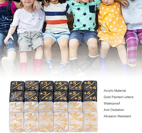 Miniatura 2 de TOPINCN 24 cubos de contador positivo y negativo para contador de matemáticas para fiesta, comandante, mazo, accesorios para el aula, accesorios de