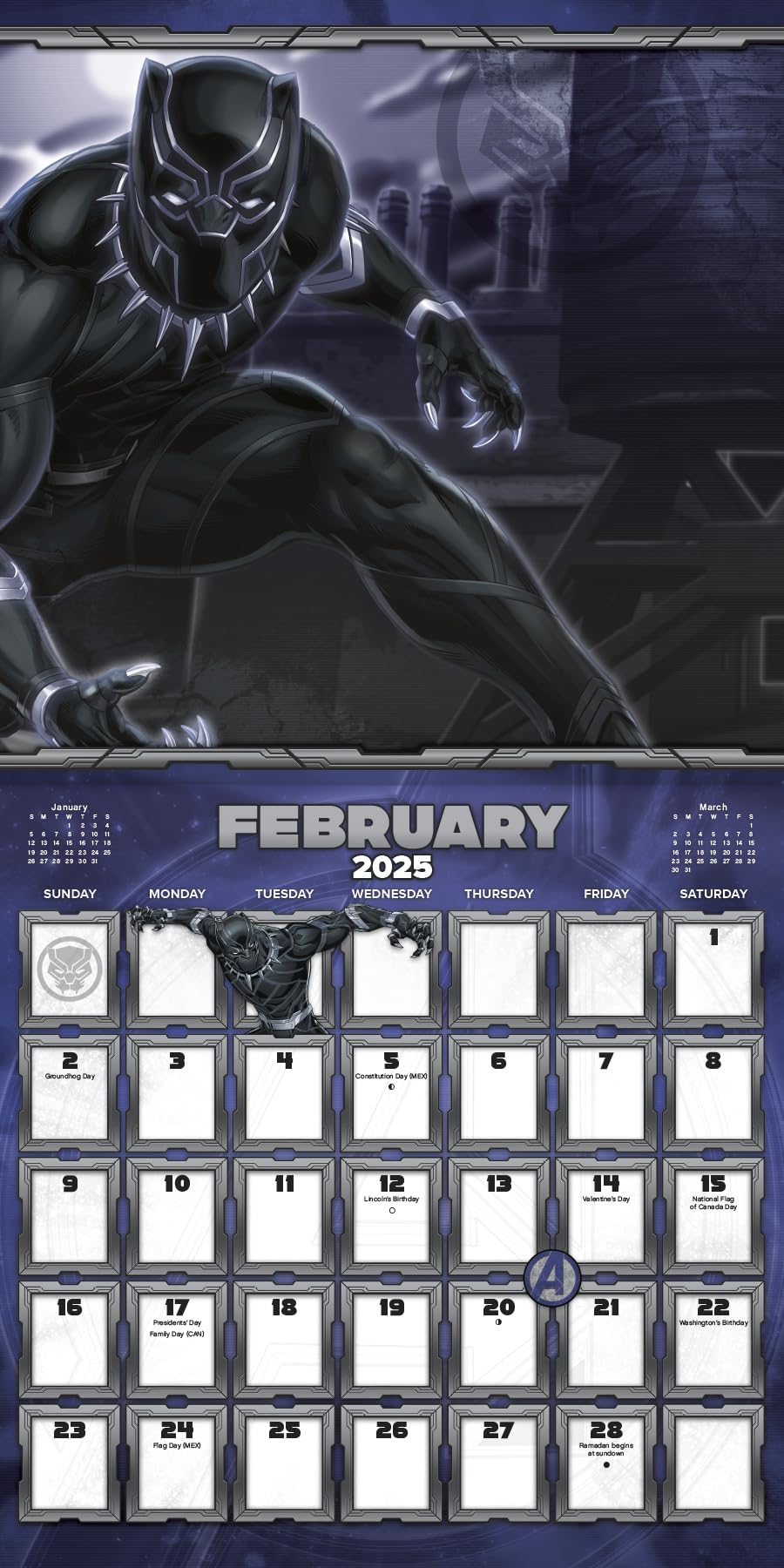 Kalendarz ścienny Marvel Avengers 2025